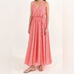 Molly Bracken Vibrant Orange and White Dress